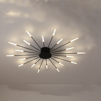 Nordický minimalistický moderní stropní LED světlo do obývacího pokoje s atmosférou ohňostroje