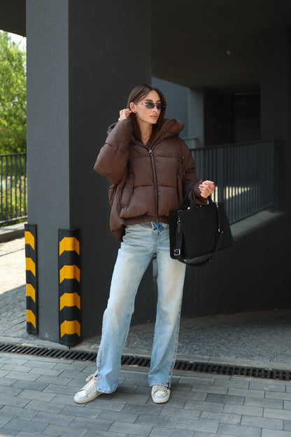 Giacca Imbottita Bio-Piuma Isolata al Cioccolato Fondente