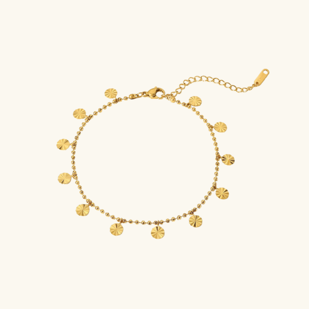 18k Gold Anklet | Waterproof PVD Processing with Elegant Petal Design 0