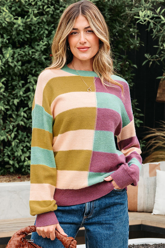 Sweter casualowy Isabelle z prążkowanym wykończeniem