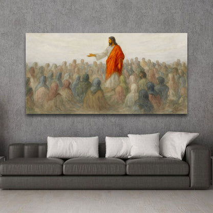 Jesus Speaking To Crowd Faith Wall Art III
