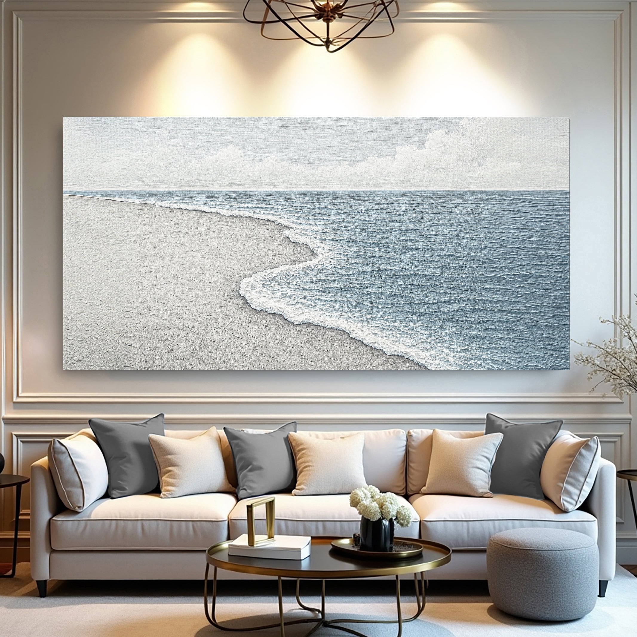 Art mural abstrait de plage et rivage
