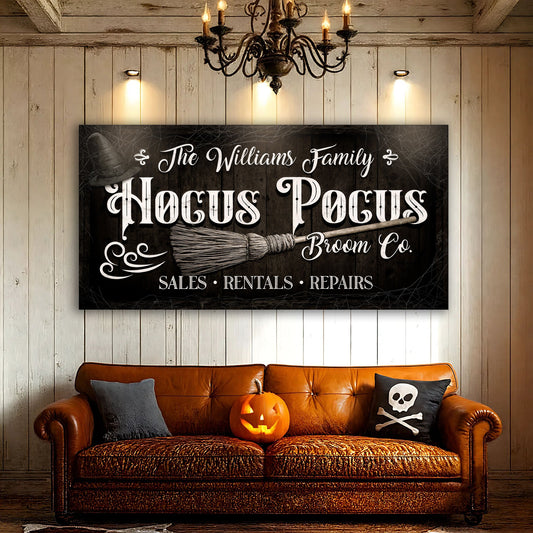 Personalized Hocus Pocus Broom Co. Wall Sign