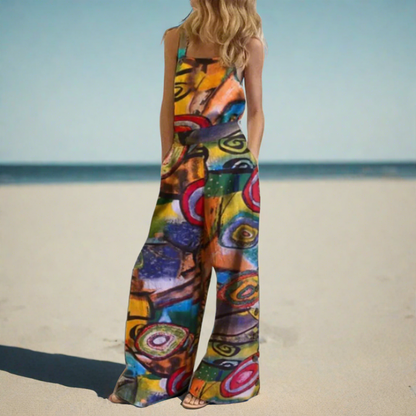 CALISTA | Abstract Open Back Jumpsuit