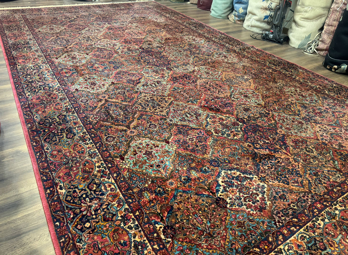 10x18 Karastan Multicolor Panel Kirman Rug #717, Palace Size Wool Discontinued Original 700 Series