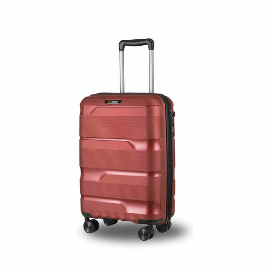 20-inch rode handbagage harde koffer met 360° wielen