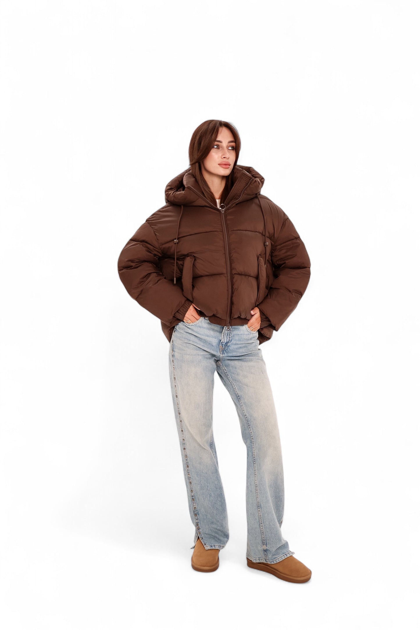 Giacca Imbottita Bio-Piuma Isolata al Cioccolato Fondente