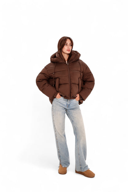 Giacca Imbottita Bio-Piuma Isolata al Cioccolato Fondente