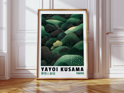 Abstract Green Dreamscape – Kusama-Inspired Forest