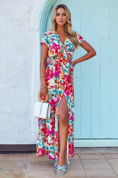 Wildflower Breeze Tie-Waist Maxi Dress