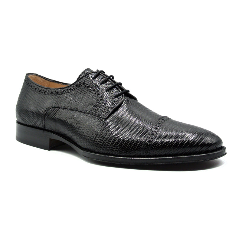 24-526-BLK GIOVANNI Teju Lizard Stringate, Nero