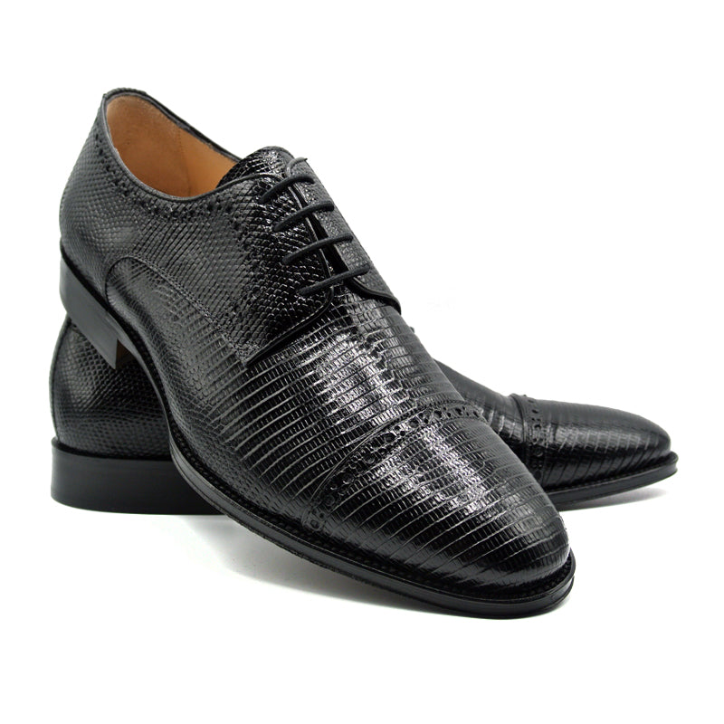 24-526-BLK GIOVANNI Teju Lizard Stringate, Nero