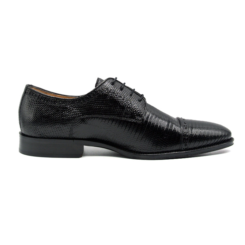 24-526-BLK GIOVANNI Teju Lizard Stringate, Nero