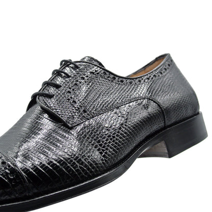 24-526-BLK GIOVANNI Teju Lizard Stringate, Nero