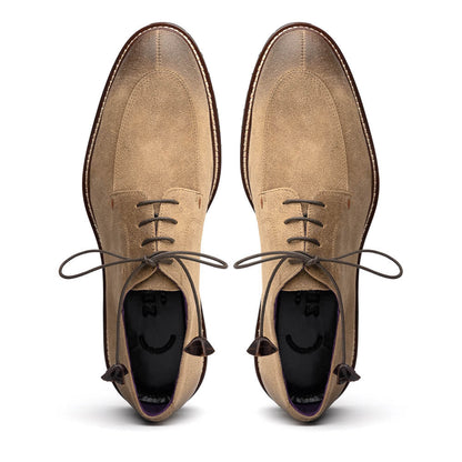 26-224-OAK CAMPO Sueded Goatskin Lace Up with Wax Finish, Oak