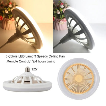 26CM fjärrkontroll LED-lampa och fläkt - takfläkt med E27-lampa