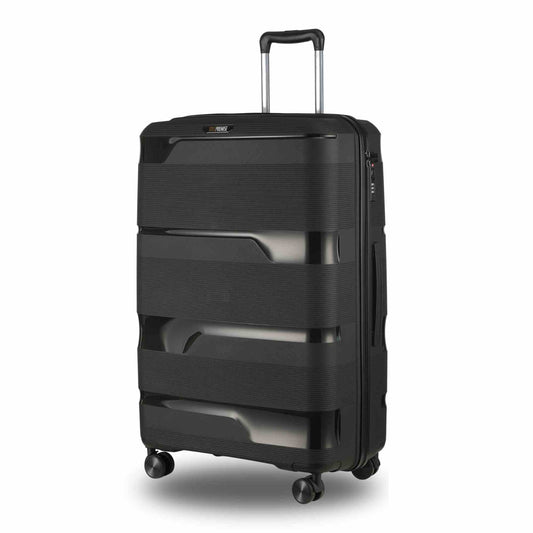 28-inch zwarte harde koffer met 360° wielen en TSA-slot
