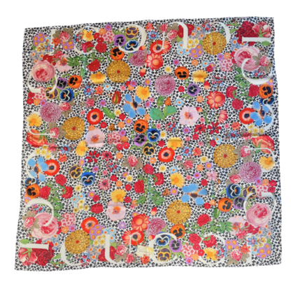 Floral Leopard Vintage Scarf Drawstring Crossbody Bag