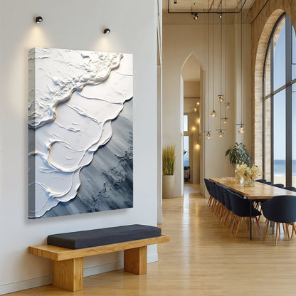 Arte da parete a impasto onda minimalista astratta II