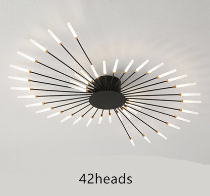 Nordický minimalistický moderní stropní LED světlo do obývacího pokoje s atmosférou ohňostroje