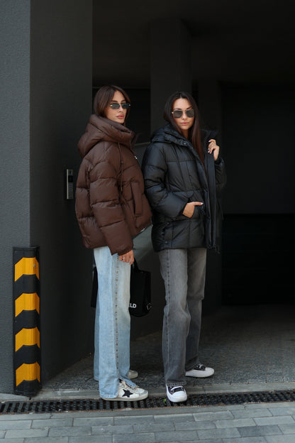 Giacca Imbottita Bio-Piuma Isolata al Cioccolato Fondente