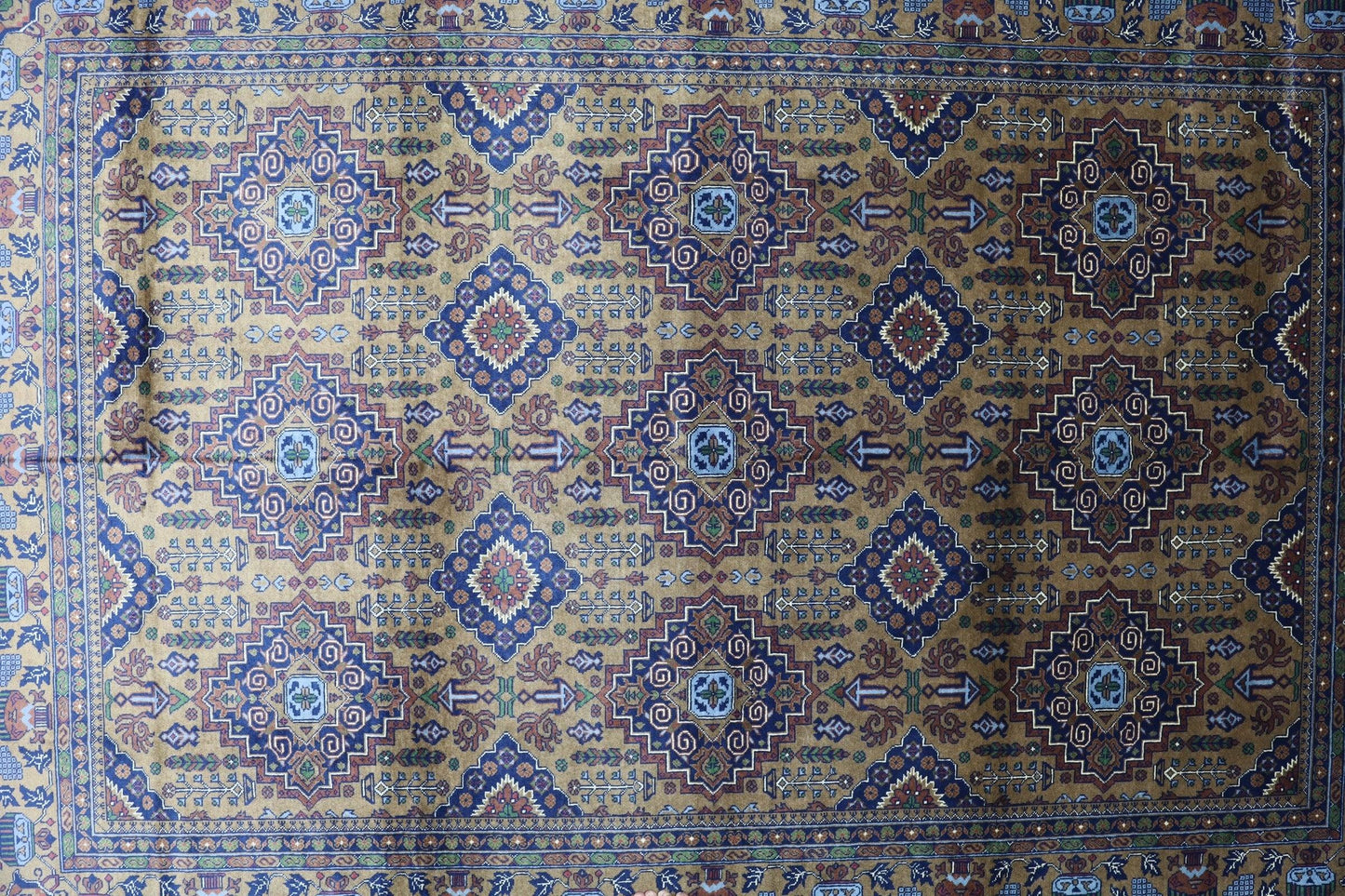 Hand-Knotted Zerkhaki Afghan Wool Area Rug – 6'7" x 9'7" | Rich Brown Tones, Durable Craftsmanship