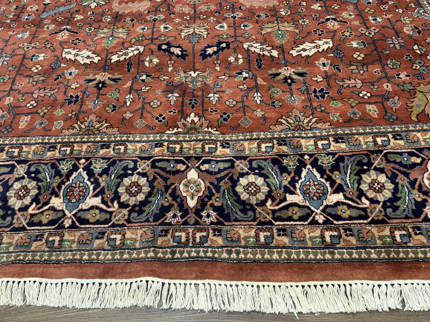 Indo Persian Heriz Rug 10x15, Allover Pattern, Large Wool Handmade Rug