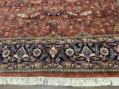 Indo Persian Heriz Rug 10x15, Allover Pattern, Large Wool Handmade Rug