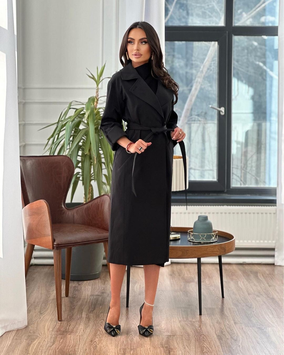 Bomullsblandad trenchcoat
