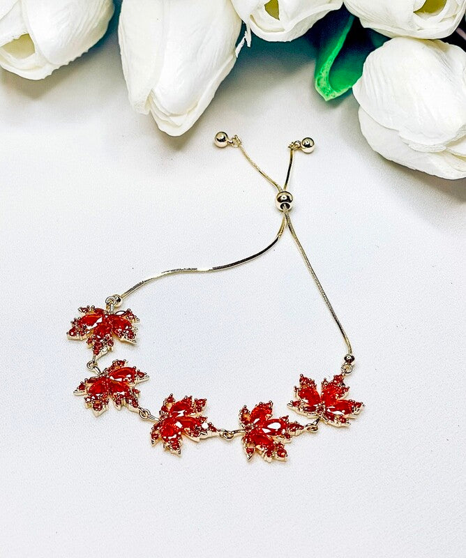 FEUILLE D'ÉRABLE | Red Maple Leaf Bracelet