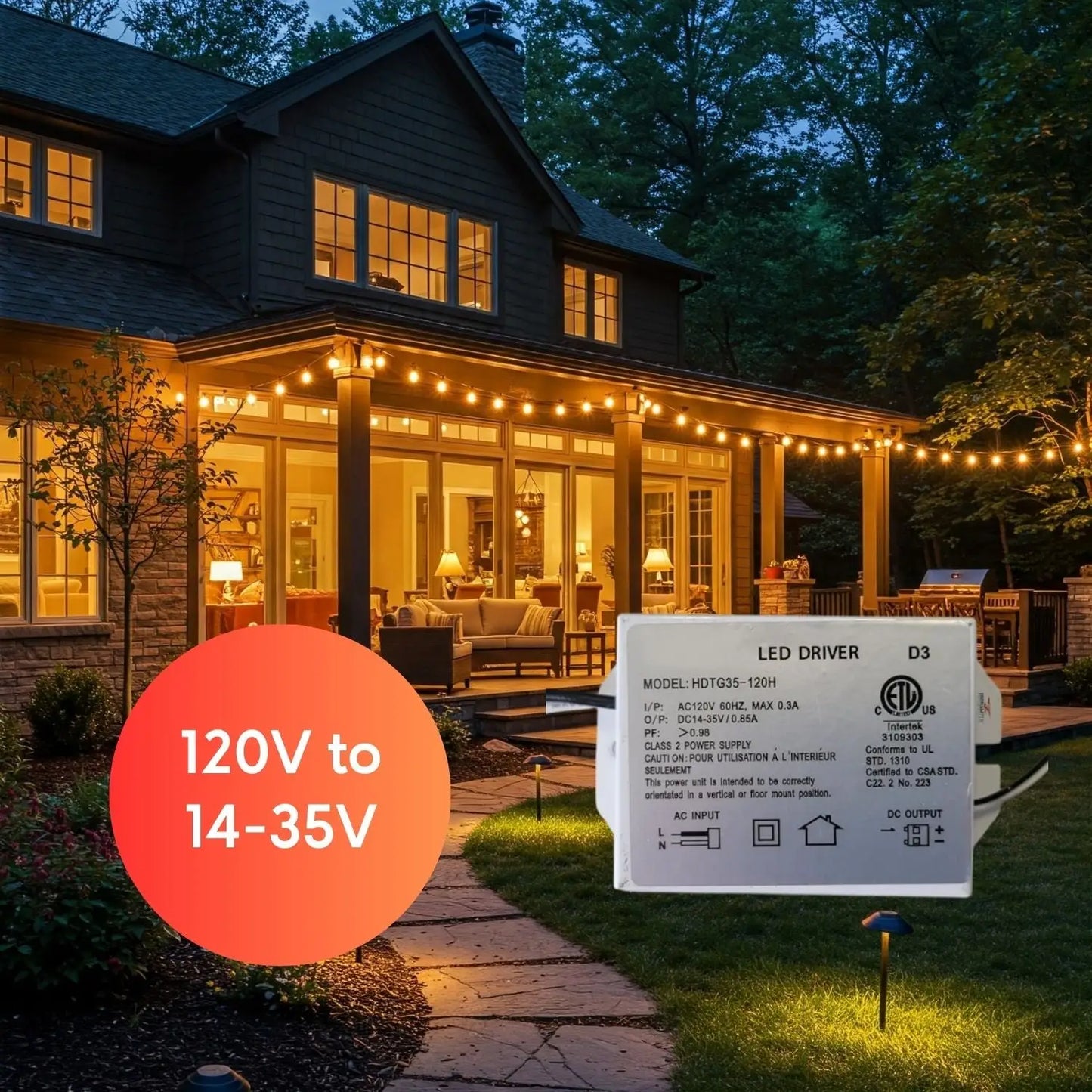 35W dimbar LED-drivrutin | Ingång AC 120V | Utgång DC 14-35V/0,3A