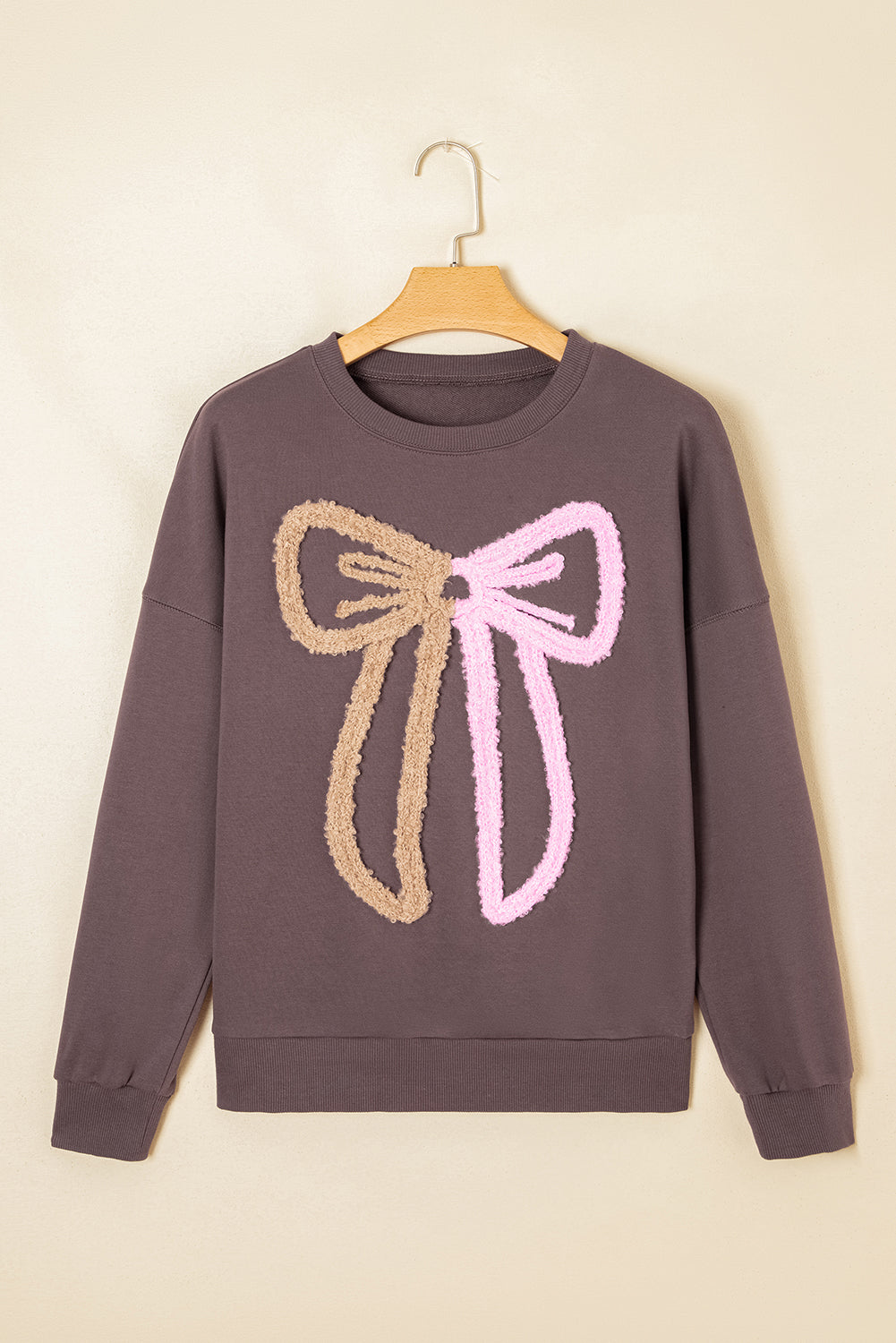 Bluza Callie Terry z wzorem kokardy i opuszczonymi ramionami