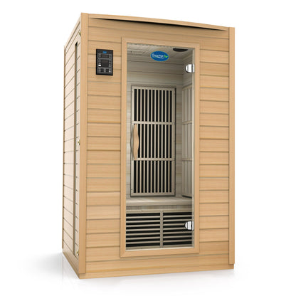 Sauna de Infravermelhos de Carbono para 2 Pessoas - Sauna de Madeira de Tsuga Canadense - 1700 Watts - Áudio Premium