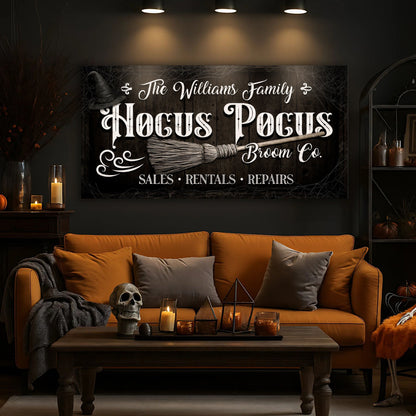 Personalized Hocus Pocus Broom Co. Wall Sign