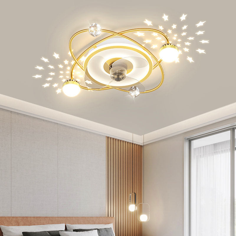 أضواء LED ديكور غرفة نوم نوردية لمروحة سقف الغرفة، مصباح مروحة سقف لمطعم وغرفة طعام، مراوح سقف مع أضواء وتحكم عن بُعد.
