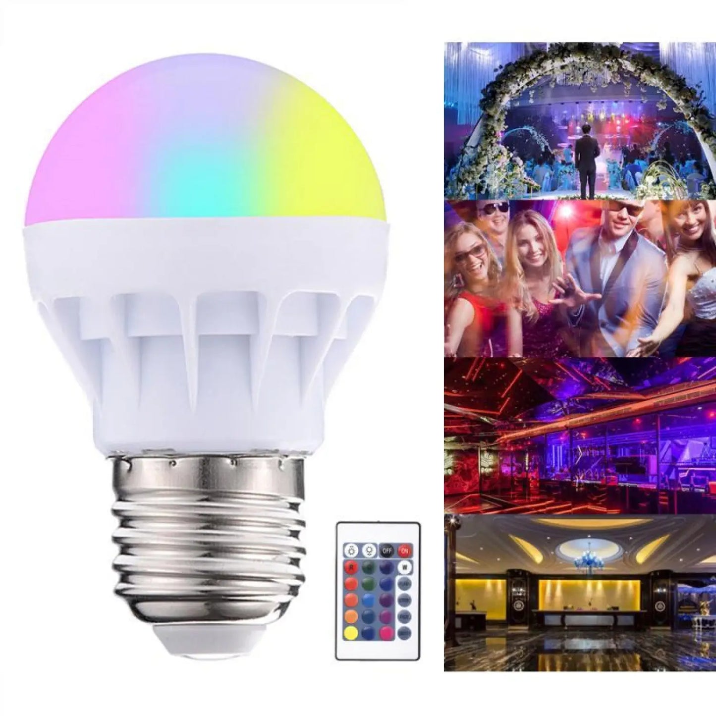 3W LED-lampa RGB färgglatt ljus för inomhusbruk