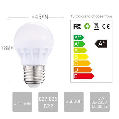 3W LED-lampa RGB färgglatt ljus för inomhusbruk