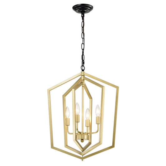 4-ljuss lantlig takkrona hängande lampor pendel med modern design