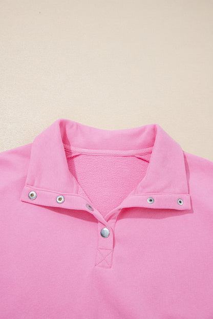 Evangeline besticktes Blumenknopf-Pullover-Sweatshirt