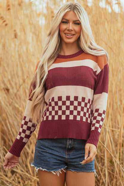 Noelle kariertes Strickpullover