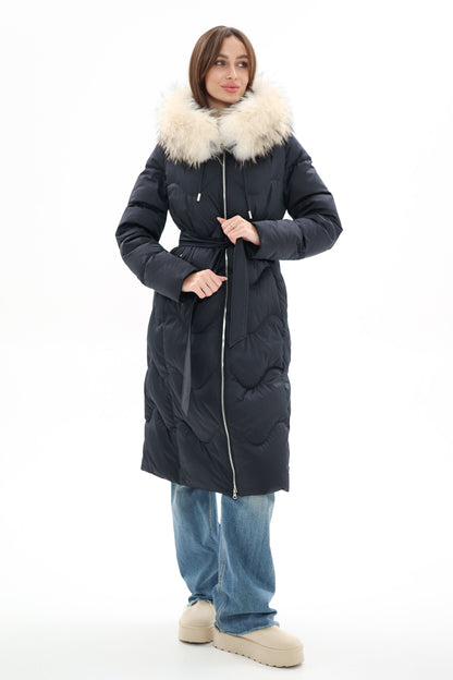 Genuine Fur Trim Down Fill Coat