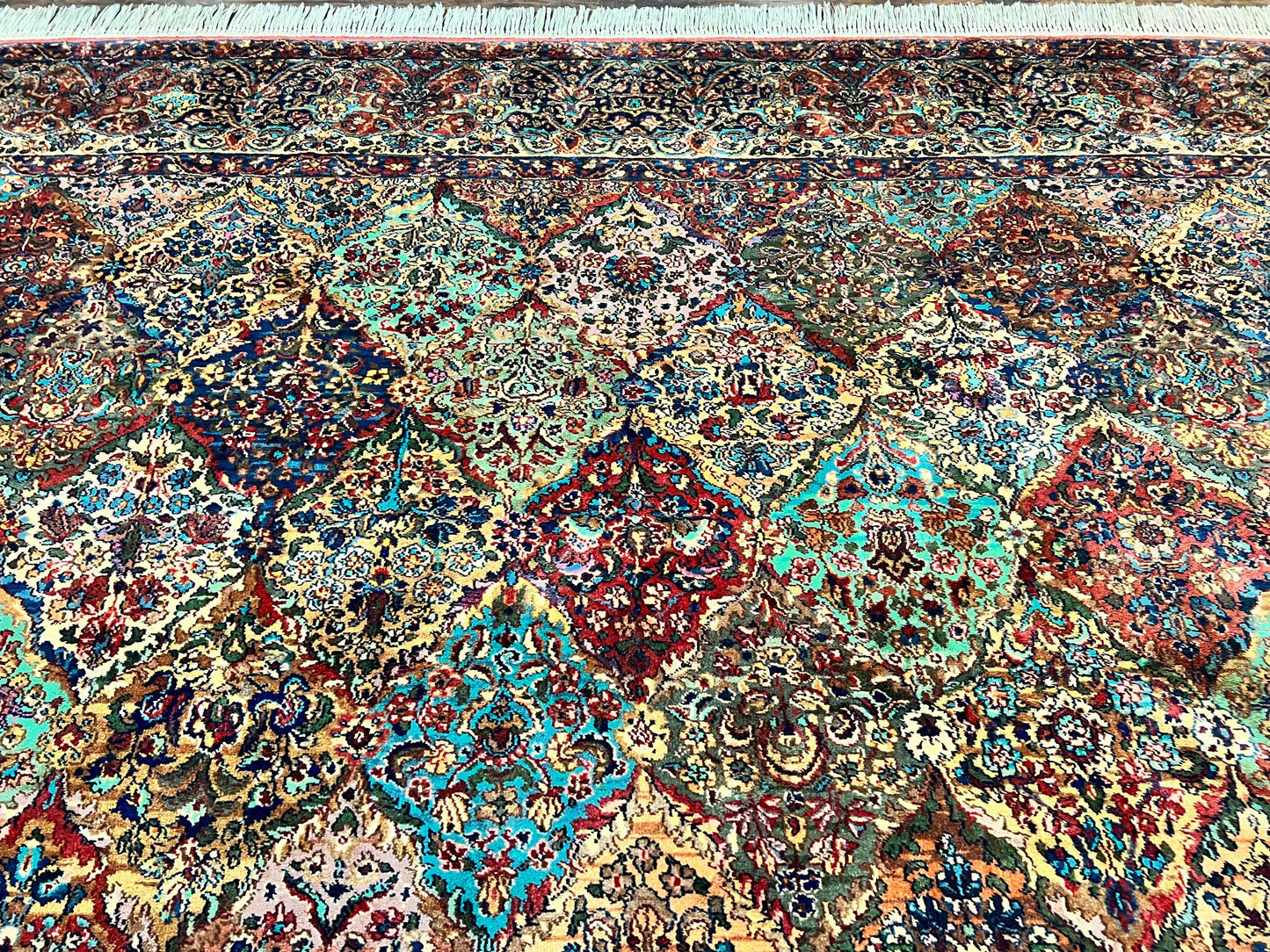 Karastan Multicolor Panel Kirman Rug #717, Wool Karastan Rug 12 x 16, Extra Large Karastan Area Rug, Original Karastan Collection 700 Series