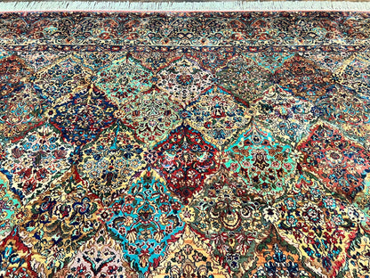Karastan Multicolor Panel Kirman Rug #717, Wool Karastan Rug 12 x 16, Extra Large Karastan Area Rug, Original Karastan Collection 700 Series