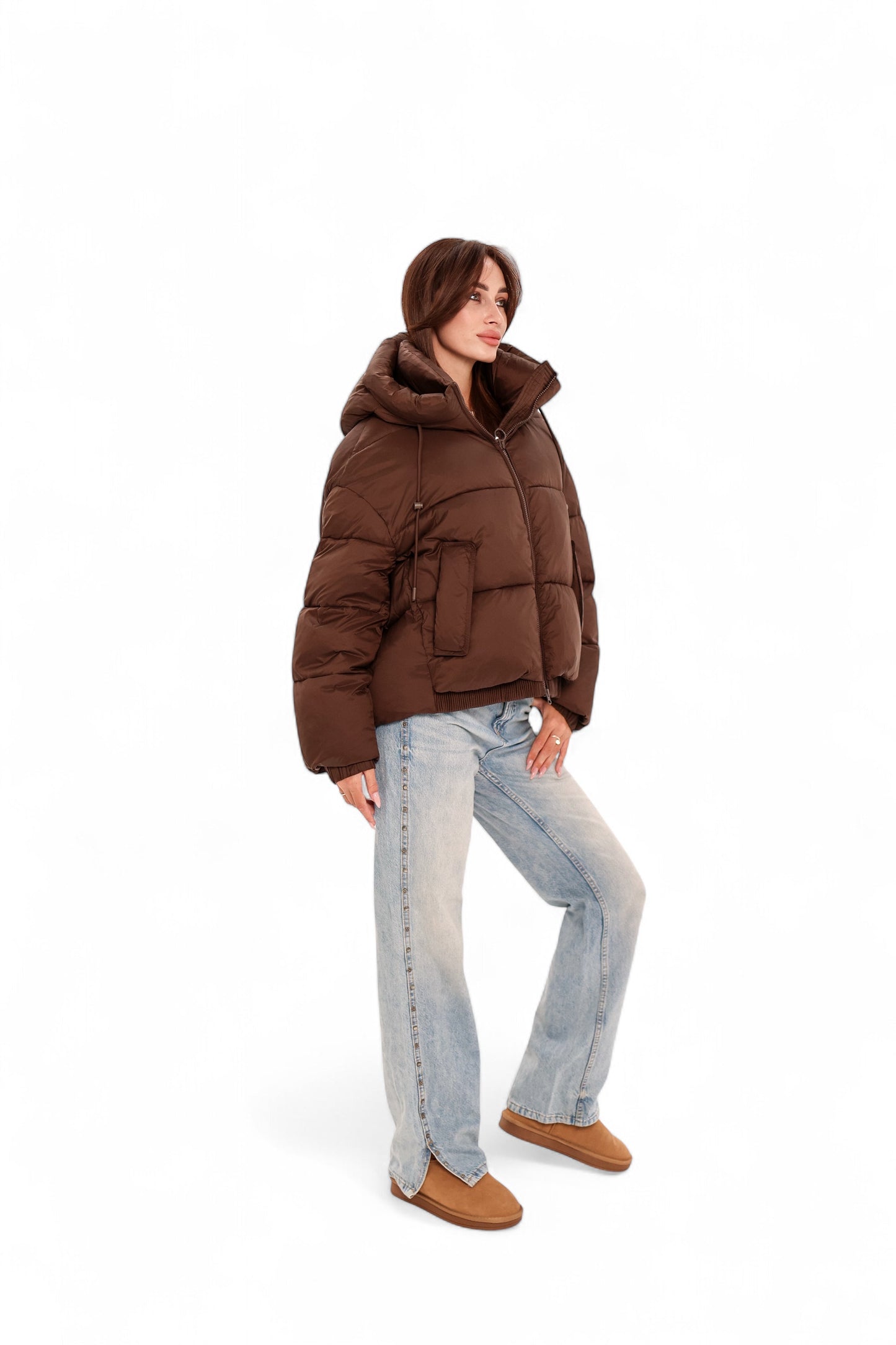 Giacca Imbottita Bio-Piuma Isolata al Cioccolato Fondente