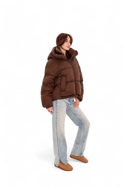 Giacca Imbottita Bio-Piuma Isolata al Cioccolato Fondente