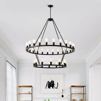 48" vagnshjul hängande lampor taklampa för matrum och vardagsrum