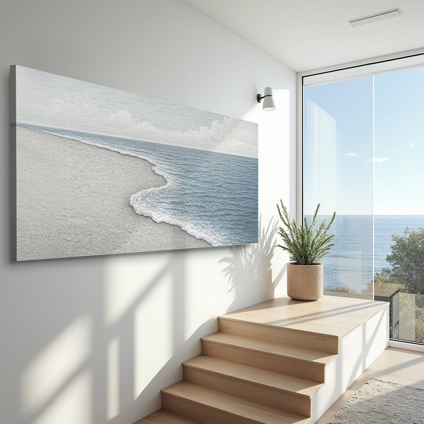 Art mural abstrait de plage et rivage
