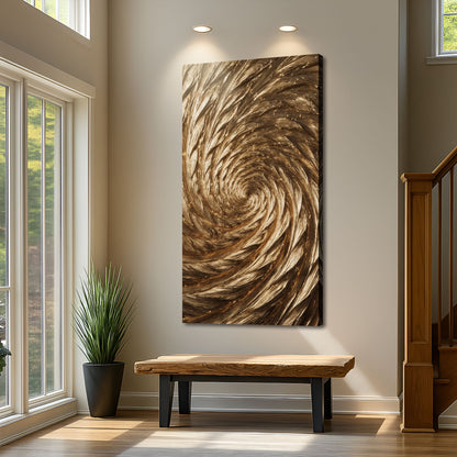 Gold Spiral Abstract Wall Art