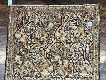 Antique Persian Malayer Runner Rug 3x16, Repeated Boteh Paisley Design, Rare Rug, 1920s Antique Oriental Carpet, Wool Handmade Hand Knotted 3 x 16 ft Rug