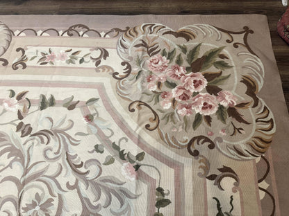 Palace Sized Aubusson Rug 13 x 20, Flatweave Aubusson Weave, Oversized Rug, European French Elegant Design
